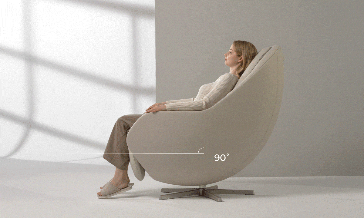 상체 150°, 하체 80°로 눕혀지는 파우제 M6 듀얼 리클라이닝
